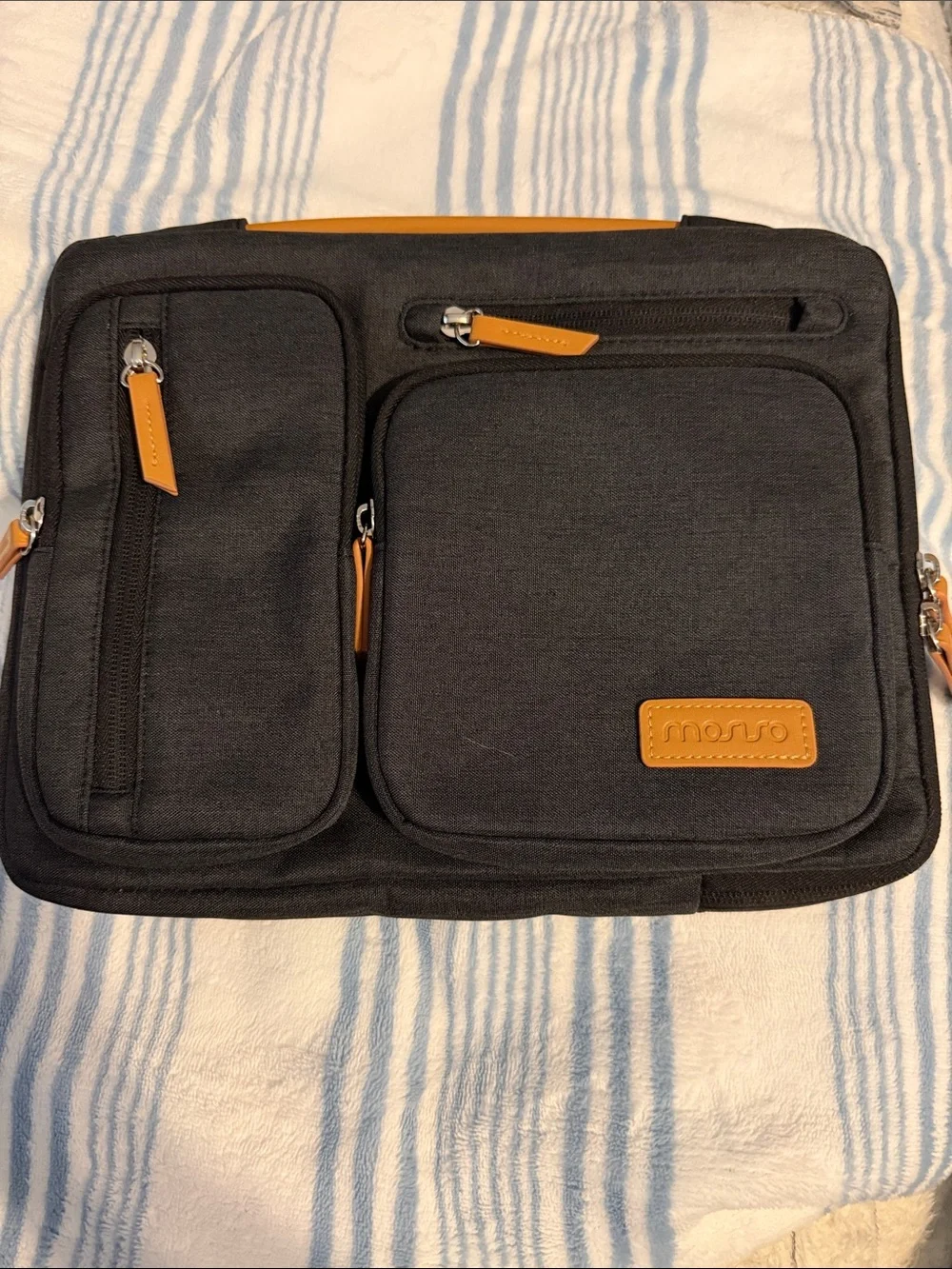 Black and Tan Laptop Messenger Bag